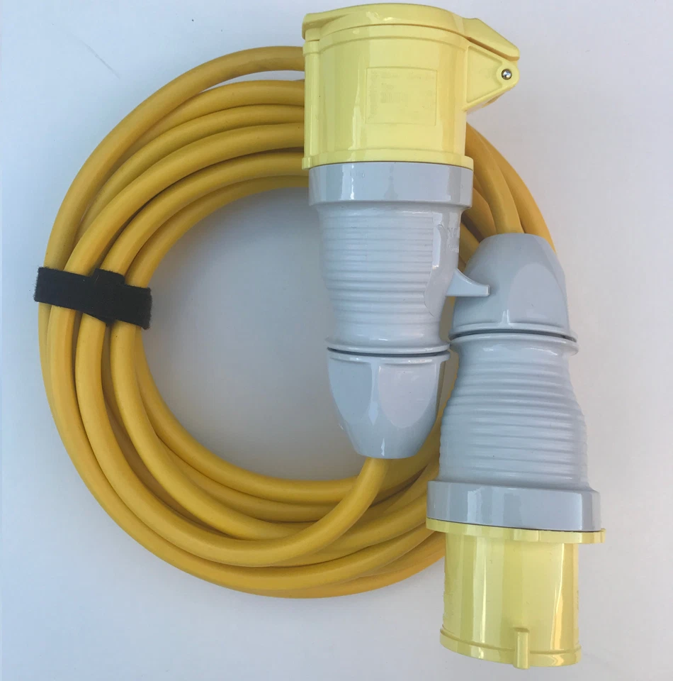 32 amp 4mm Yellow Site Extension Cable 110v 16a Transformer Lead Wire 1m - 30m - Image 4 of 4