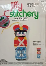 Jiffy Stitchery Toy Soldier 4.5 inch Christmas Ornament 1978 Kit