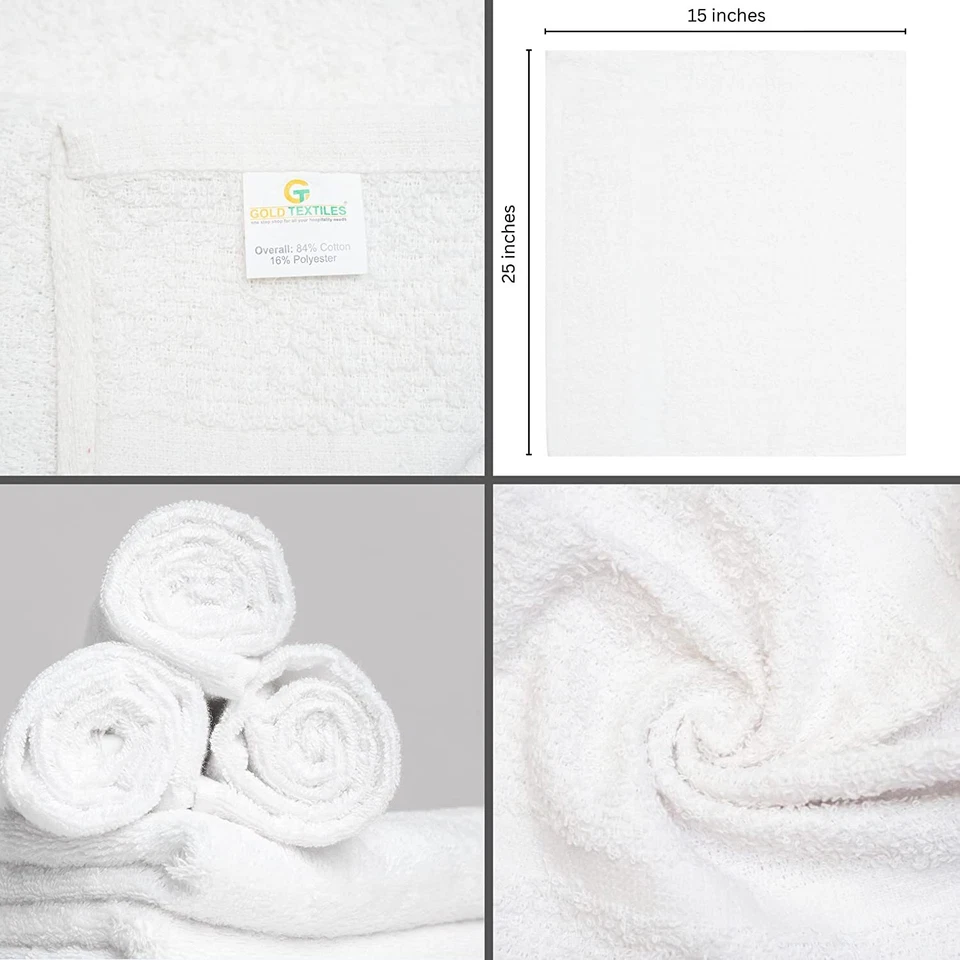 Economy Towels 15x25 Machine Washable Double-Stitched Hems Soft & Durable Towel - Image 3 of 4