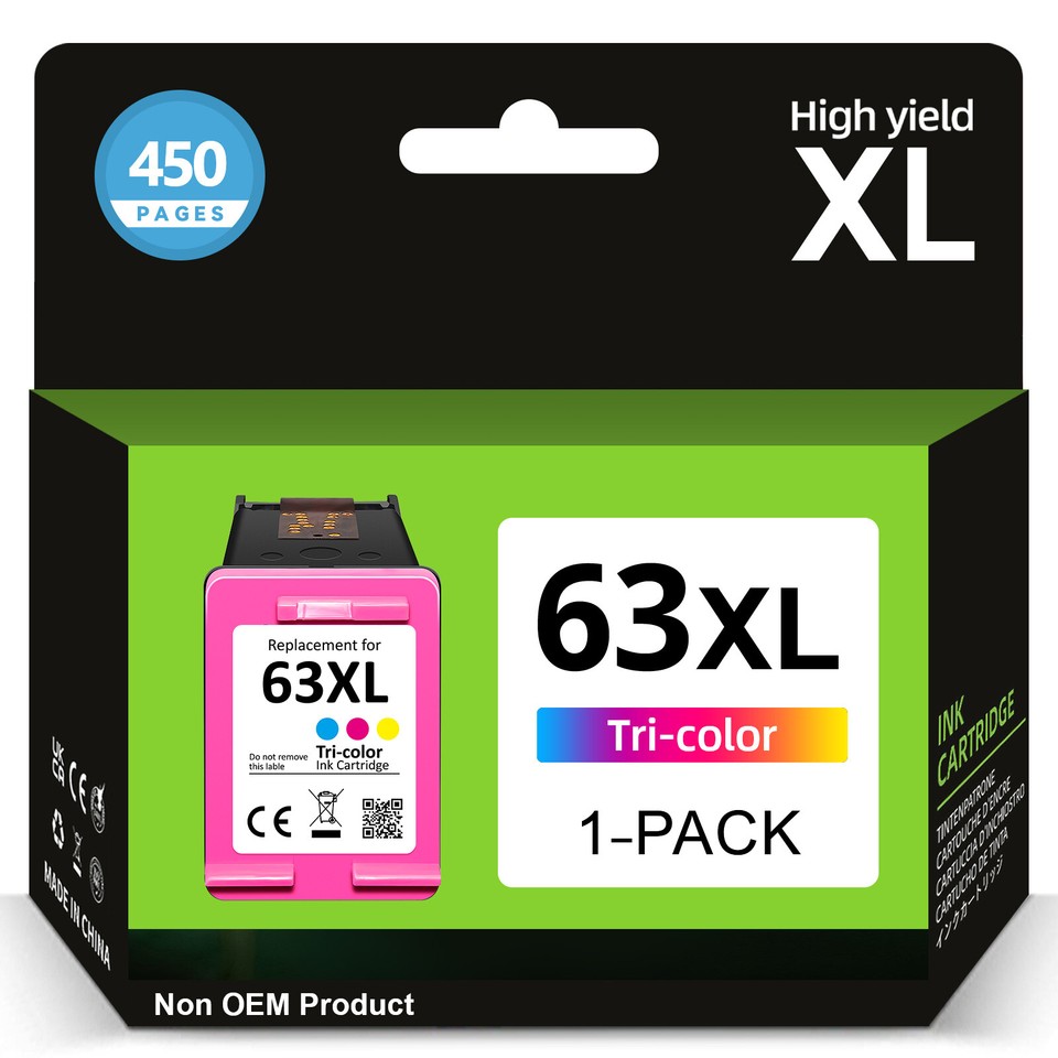 Acquista Cartuccia D'inchiostro 2x 63 XL Colorata E Nera Per HP - Foto 8