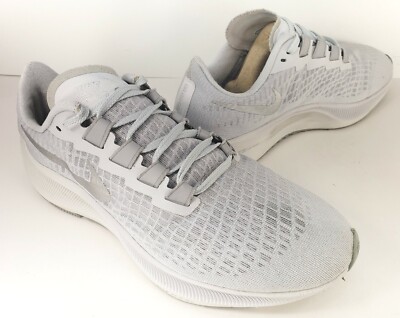 NIKE AIR ZOOM PEGASUS 37 Women's 10B White Gray Platinum BQ9647-009 Excellent!