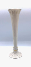 LENOX 9" Vintage Bud Vase Ivory white With 24K Gold Trim USA made in the 1980's