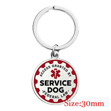Service Pet ID Tag- Emotional Support Animal ESA Red Medical Alert Symbol and