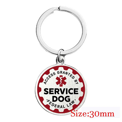 Service Pet ID Tag- Emotional Support Animal (ESA) Red Medical Alert Symbol and 