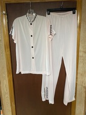 Vtg 60s Van Raalte Petalskin 2-pc Pink gauzy Nylon pajama set Sz 38