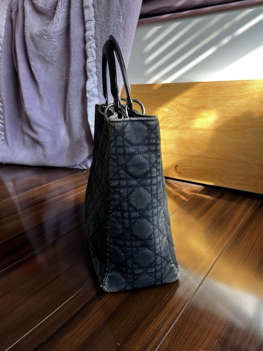 バッグ Christian Dior Vintage Bag Vintage Christian Dior Large Blue Denim Lady Dior Bag | eBay