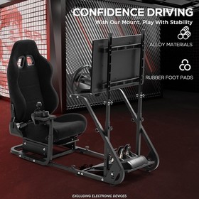 Supllueer Racing Simulator Cockpit With Seat & Monitor Stand Fits Logitech G29