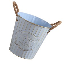 Home Flower Bucket Decor Flower Shop Metal Bucket Iron Rope Flower Bucket
