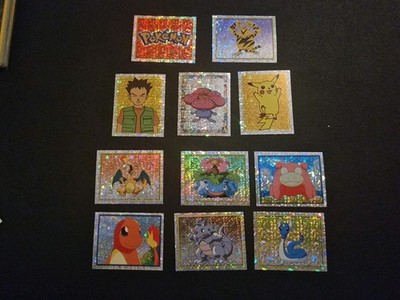 Pokemon Glurak Bisaflor Pikachu 2000 Merlin Prisma Sticker Serie 1 / 2 Holo NM