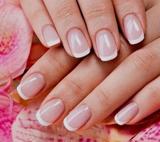 20 Semi Cured Gel Nail Stickers Wraps UV Lamp Required, Nude Milky French