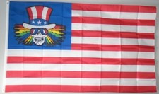 Grateful Dead Uncle Sam Rainbow Hair American Flag 3'X5' Red White Blue 2 sided