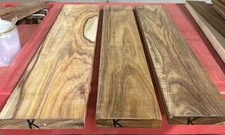 THREE (3) PIECES KILN DRIED S4S CANARYWOOD LUMBER WOOD 24" X 4" - 5" X 3/4" K