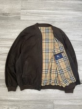 Burberry London Leather / Suede Nova Check Bomber Jacket Men’s Size 46...
