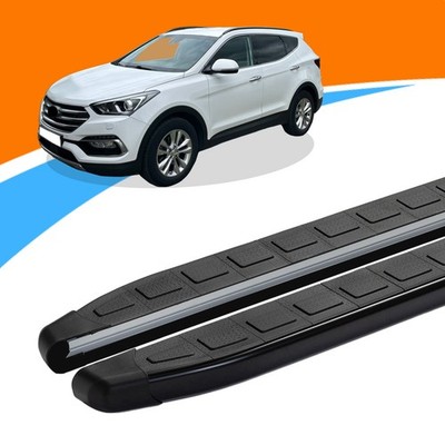 Trittbretter passend für Hyundai Santa Feab09/2012-2018 DOLU Schwarz mit ABE