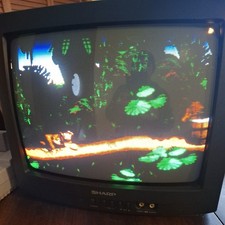 Vintage Sharp 13" Retro Gaming CRT TV 13L-M100 NO REMOTE Front AV Tested Working