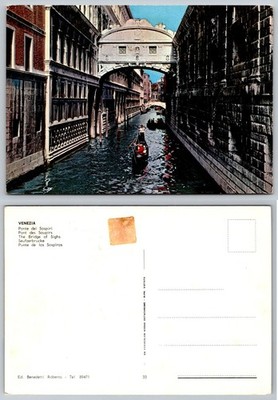 Vintage Postcard Venice Italy Bridge of Sighs Ponte dei Sospiri Gondola