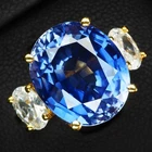 Delicate Royal Blue Tanzanite 9.60Ct 925 Sterling Silver Handmade Rings Size 6