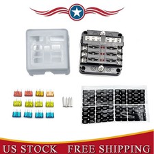 6-Way Car Boot Power Distribution 12 24V Blade Fuse Holder Box Block Panel Board