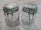2 Vintage 5-3/4” Tall 12 Panel Glass Clear Glass Jar with Wire Bail and Gasket — photo 2