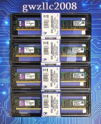 8GB (4x2GB) PC2-6400u DDR2-800MHz 2Rx8 Non-ECC Kingston KTD-DM8400C6/2G **New**