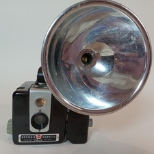 Vintage 1950s Kodak Brownie Hawkeye Flash Model Camera with Flash Unit