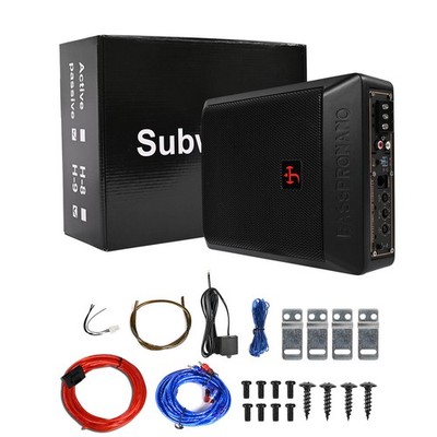 1200W Untersitz-Aktiv-Subwoofer + Kabelset Auto Verstärker Lautsprecher 6''*8''