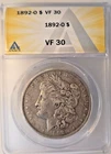 1892-0 US Morgan SIlver Dollar ANACS VF30