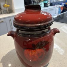 West Germany Rumtopf Red Fruit Plum Apple Pear Pattern Storage Preserving retro