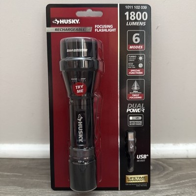 Husky 1800 Lumens Dual Power LED Rechargeable Tactical Focusing Flashlight | eBay Husky 1800 Lumens Dual Power LED Rechargeable Tactical Focusing Flashlight | eBay