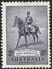 Australia 1935 KGVI Silver Jubilee 2s Bright Violet SG.158 Mint (Hinged) Cat:&pound;35
