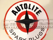 HUGE! 8" AUTOLITE SPARK PLUGS 1960s OEM original decal sticker RARE racing car