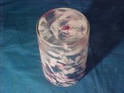 19thc VICTORIAN Era Glass TUMBLER w RED WHITE Swirled DESIGN — photo 2