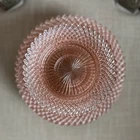 VTG Miss America Pink Anchor Hocking Depression Glass Diamond Cut 6/8.5”+6/5.5”