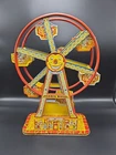 Vintage J Chein Co Tin Wind-Up Ferris Wheel Hercules Mechanical Litho USA -works