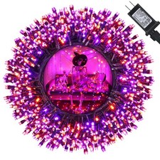 Orange and Purple Halloween Lights, 114ft 300 LED 114ft,