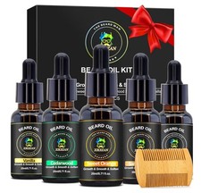5 Pack Beard Oil Kit, Beard Care Grooming Men Him Dad Husband Gifts