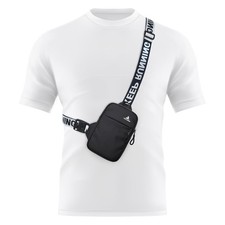 Mini Crossbody Sling Bag Chest Bag Dual Pocket Water Resistant Fanny Pack Run...