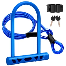 Bike Lock Heavy Duty Bike U Lock with Cable 14mm Shackle and 12mm x1.5m Cable...
