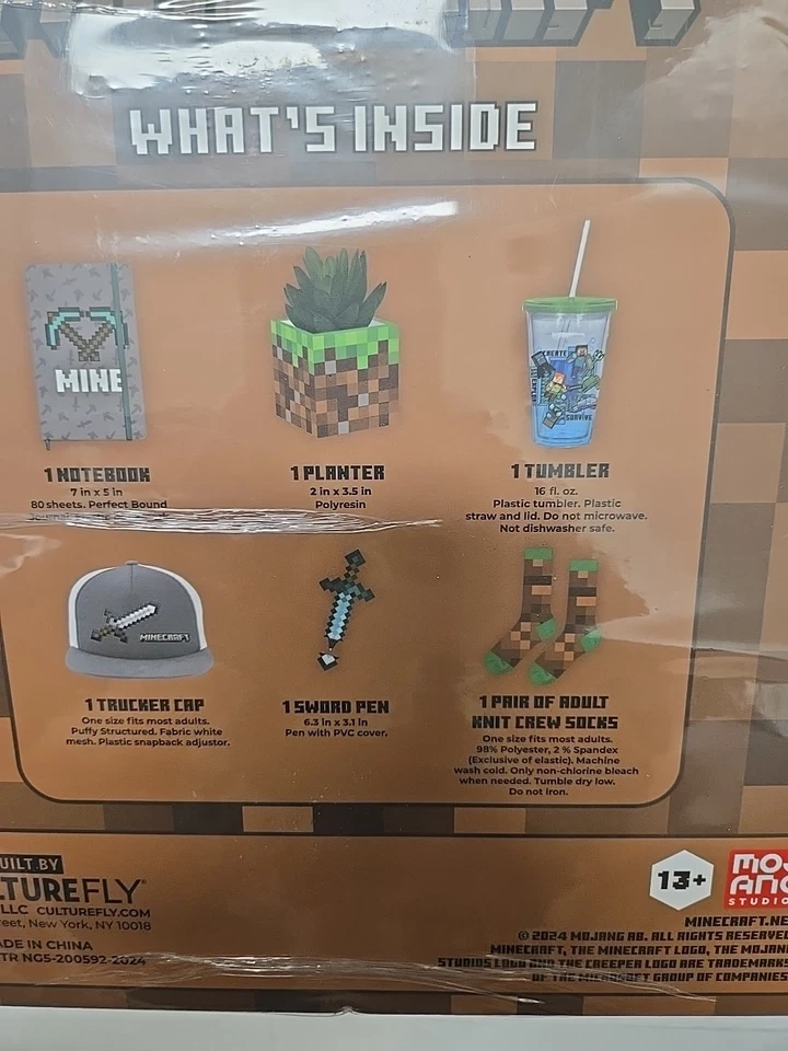 Exclusive Brown Minecraft Collector Box 6 Items Inside By Culturefly - Image 3 of 4