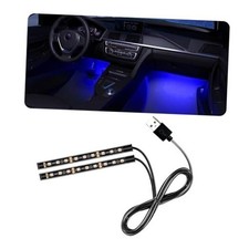 Car LED Strip Light, 24 LED RGB Auto Under Dash Interior Atmosphere USB Blue