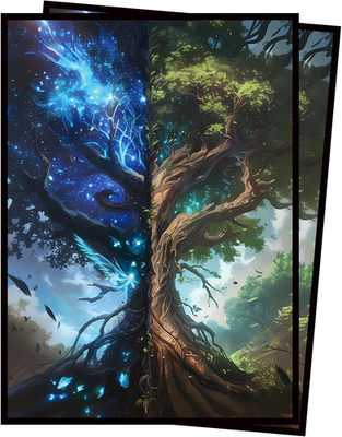#ad #ad Card Sleeves for MTG 100 Pack Day and Night Art Sun vs Moon Tree Fantasy Land $30.99