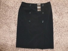 ~ BNWT - TU Button Detail Lined Pencil Skirt Black Sze 14 RRP �15.00