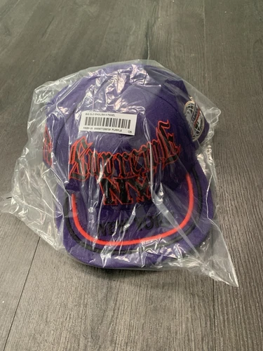 Casquette chapeau rouge violet 6 panneaux SUPREME New York Blend rare épuisée brodée