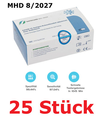 25x Corona Schnelltest Selbsttest Covid-19 Antigen Nasen Test Omikron BfArM PEI