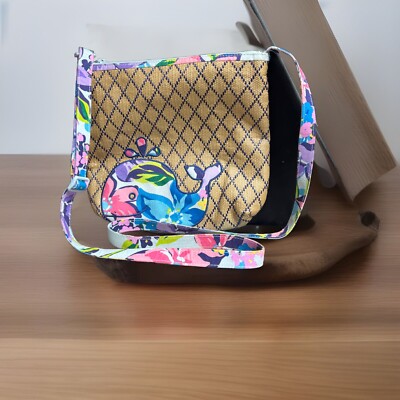 Vera Bradley MARIAN FLORAL Whale Straw Beach Crossbody Bag Purse