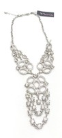 Nina Silver Crystal Bib Beautiful Necklace $199 on sale Nina Silver Crystal Bib Beautiful Necklace $199 on sale