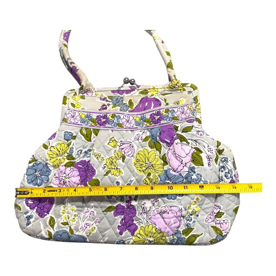 Vera Bradley Acuarela Orquídea Acolchado Floral Bolso de Mano Cartera y Cierre de Bloqueo de Beso Foto 4 de 4