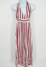 Urban Outfitters L Large 70's Style Halter Jumpsuit Pinstriped Striped Boho
