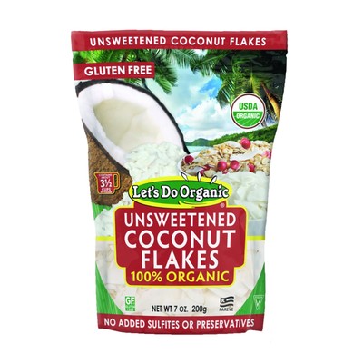 Let's Do Organic Unsweetened Coconut Flakes - Coconut Flakes Unsweetened Organic