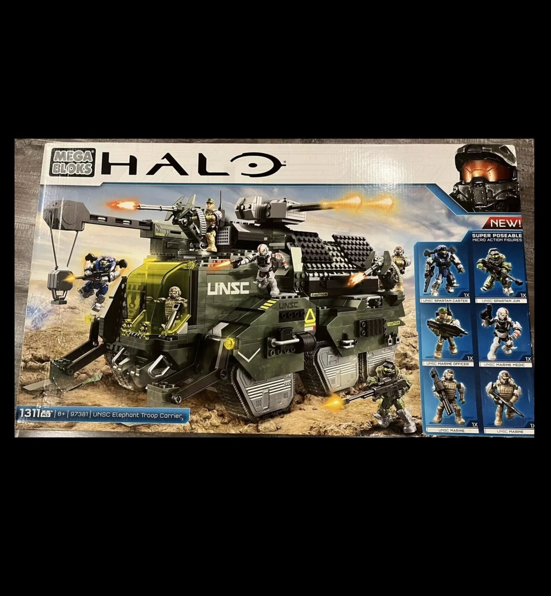 Mega Bloks Halo UNSC Elephant Troop Carrier 97381 BRAND NEW BAD